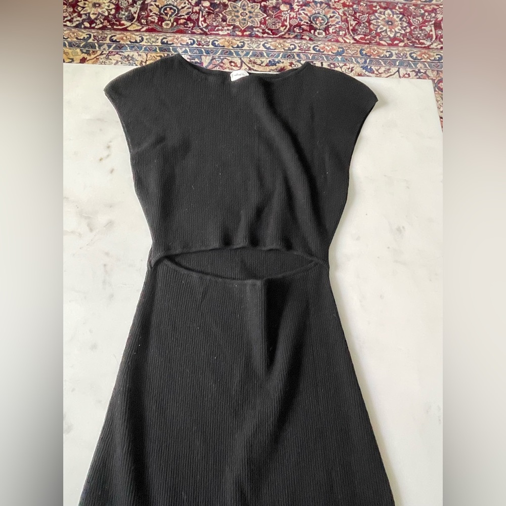 Black knit Aritzia dress with cut out